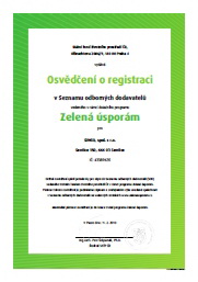 Osvědčení o registraci | Klikněte pro otevření dokumentu PDF